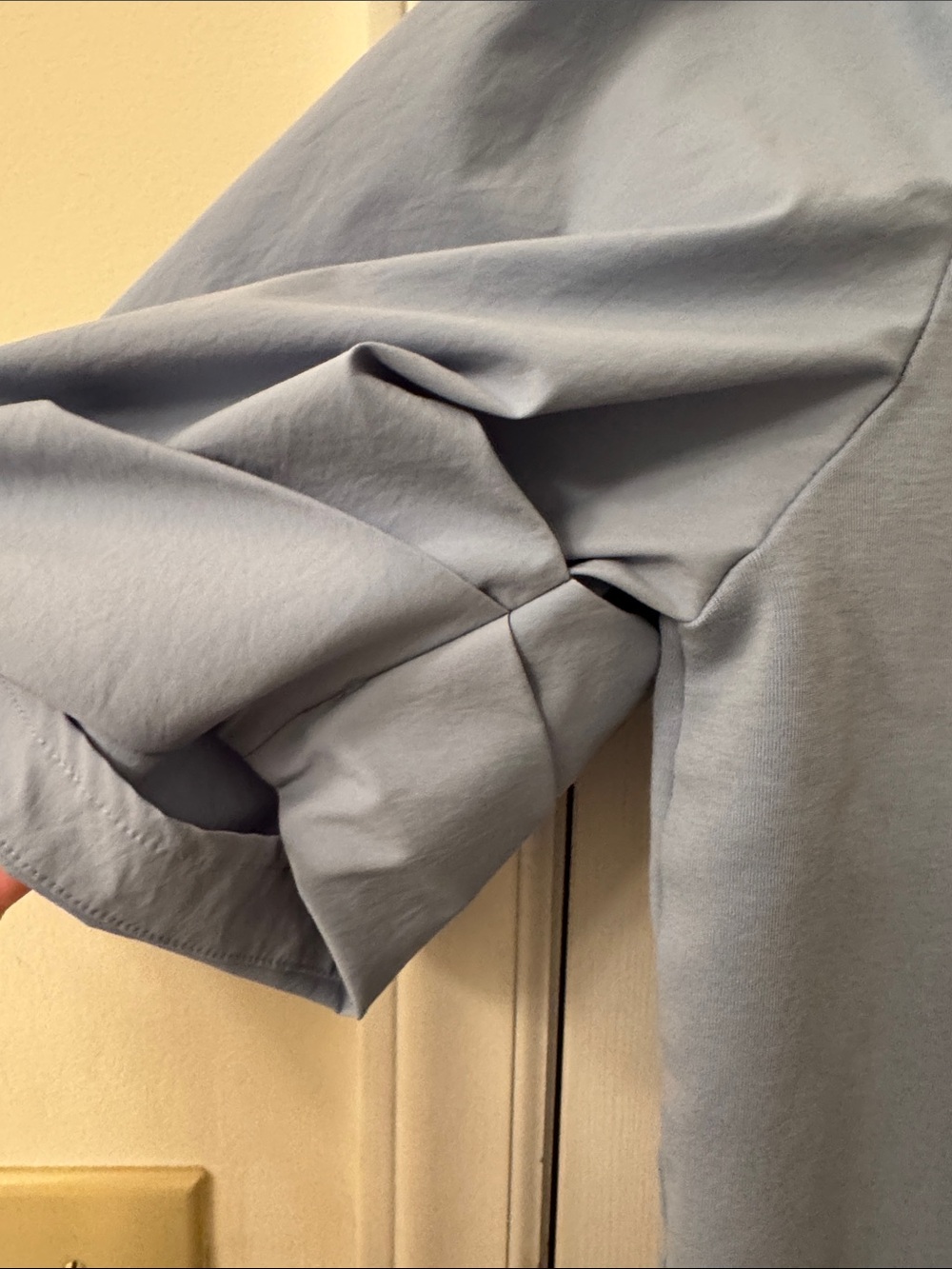 Athleta Light Blue Puff Sleeve Crew Shirt - Picture 5 of 5